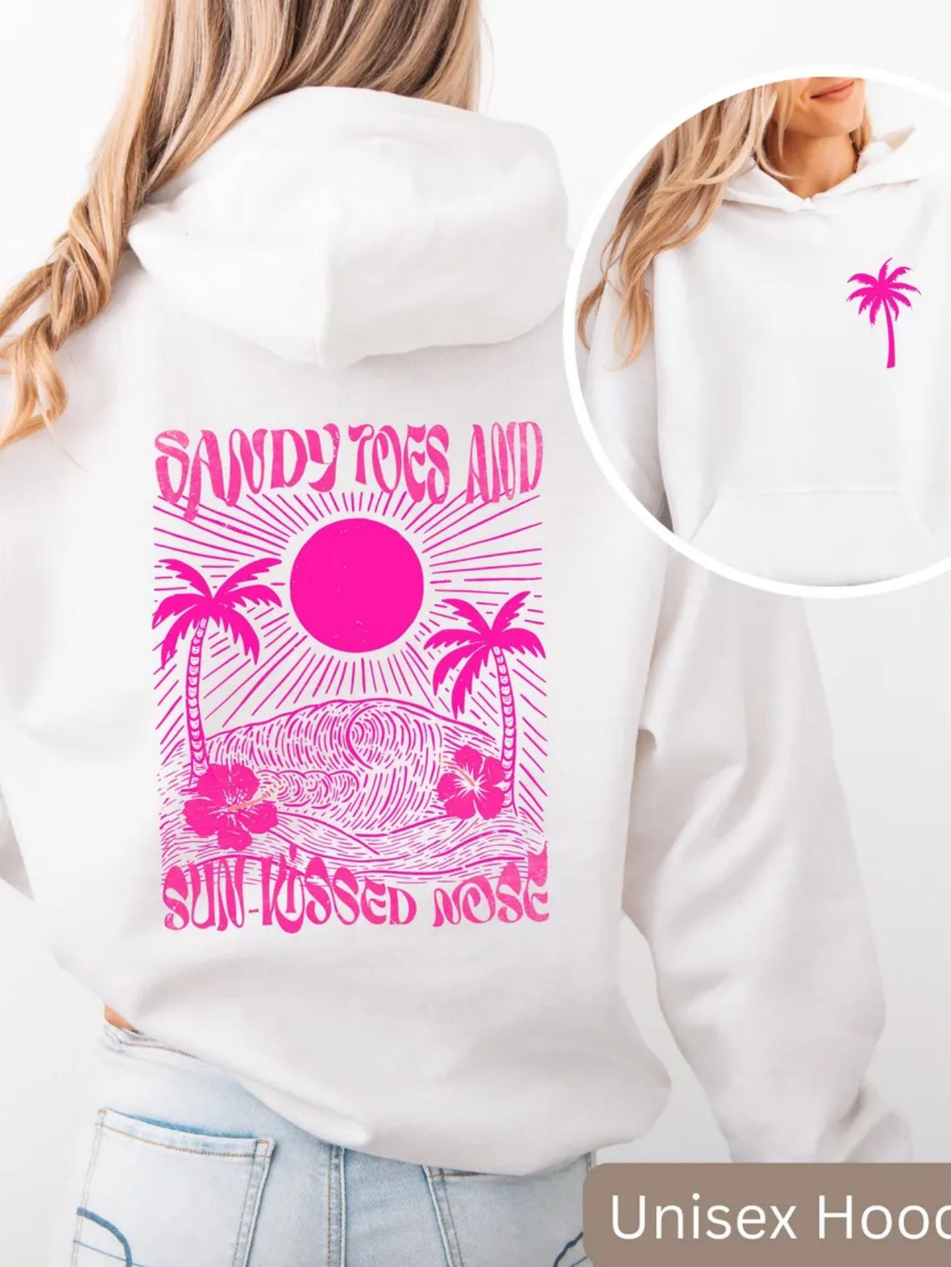 Palm Print Hoodie with Purple Bauhinia for Girls&