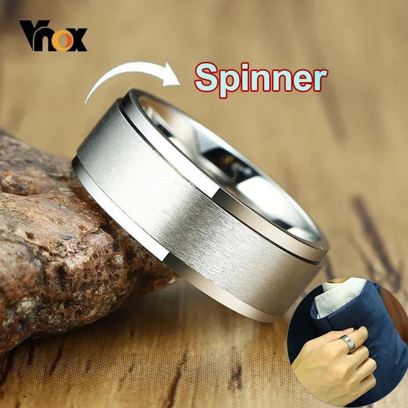 Classic Stainless Steel Spinner Ring for Stress Relief