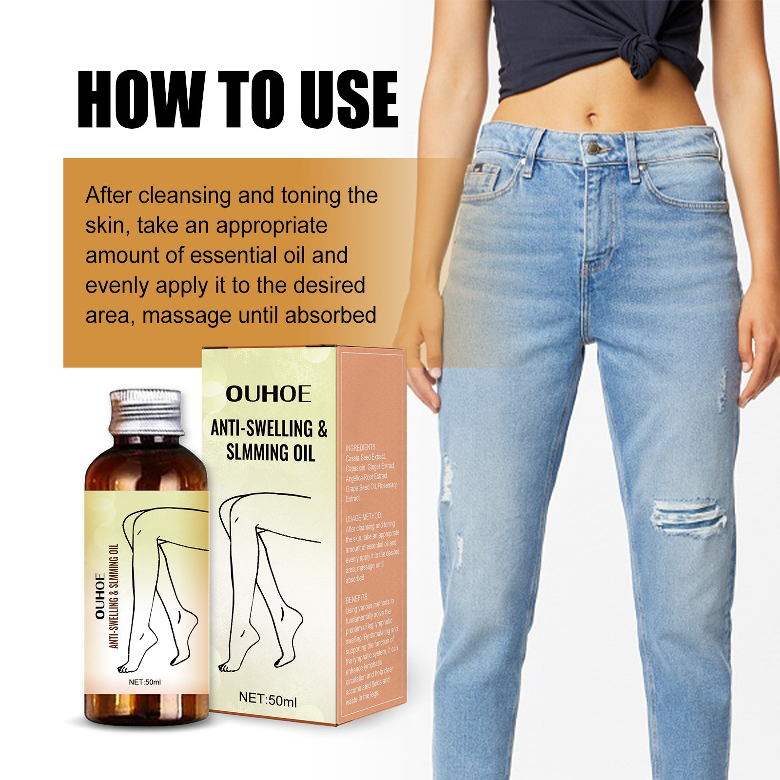 Body Slimming Oil, Relieves Leg Swelling Shapes And Tightens Body Muscle Slimming Essence Oil