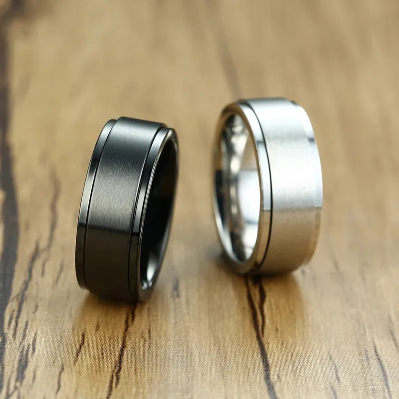 Classic Stainless Steel Spinner Ring for Stress Relief