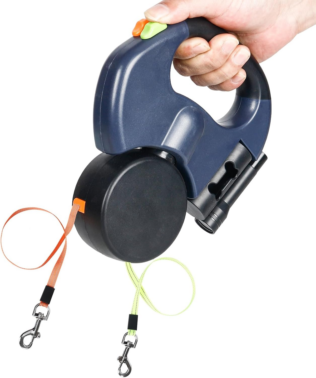 Dual Dog Leash with built-in LED light for evening dog walks