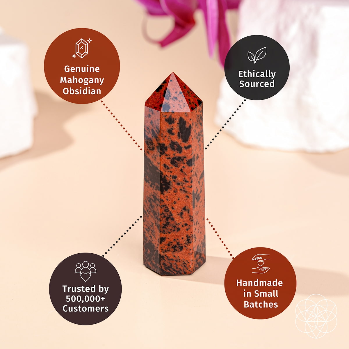 Cut the Cord, Keep Your Fire - Mahogany Obsidian Point