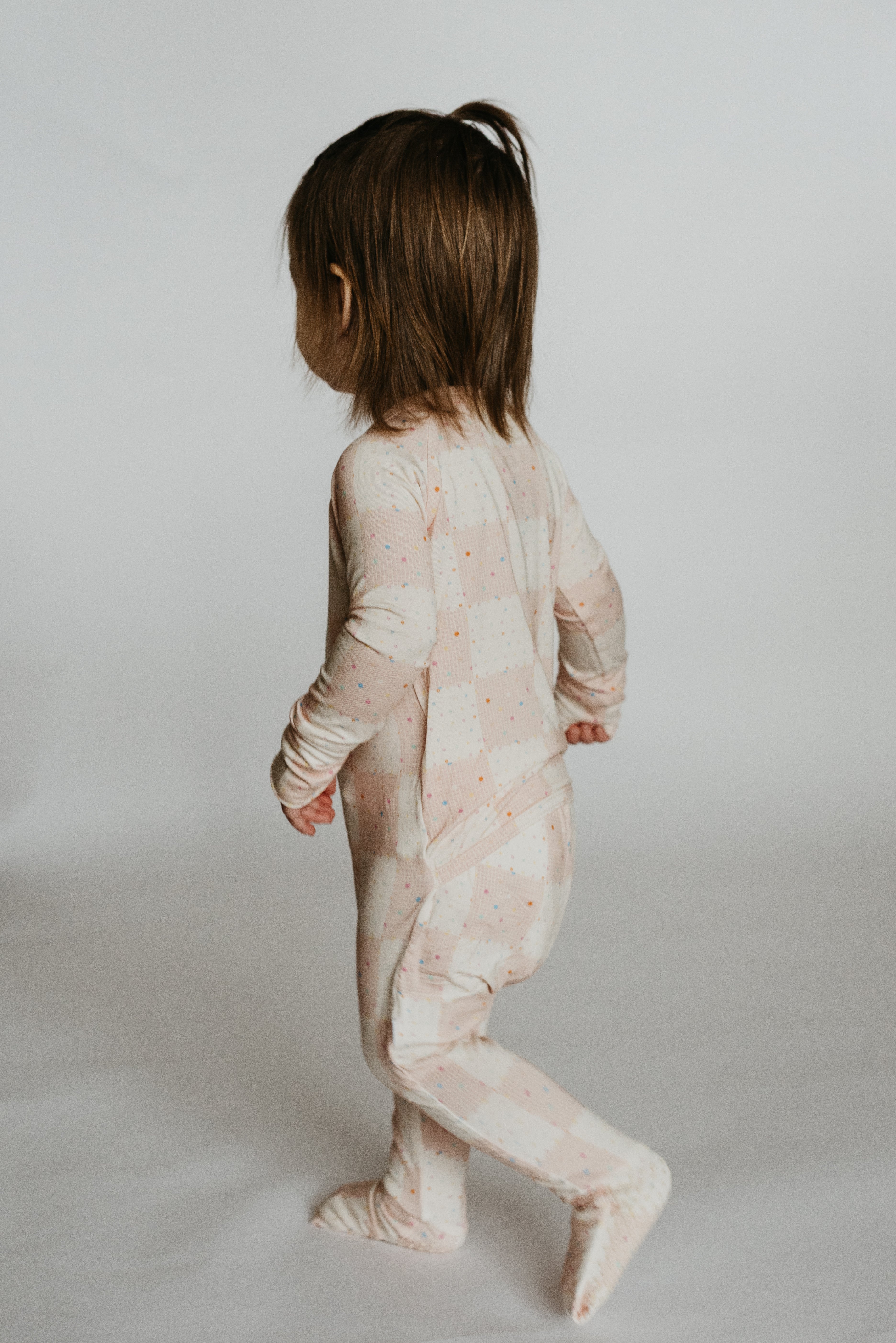 Peek-a-Boo Baby Sleeper Blush Sprinkle / Checkered