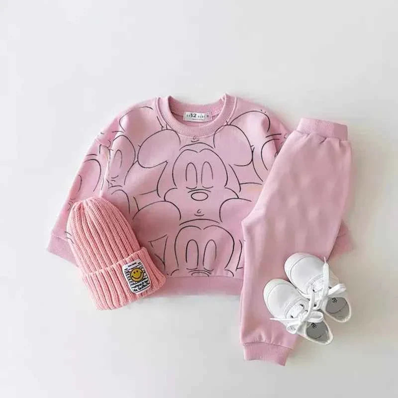 New Designer Cartoon Clothing Tracksuit Baby Boy Summer Printed Clothes T-shirt+shorts Baby Girl Casual Solid Color Sets