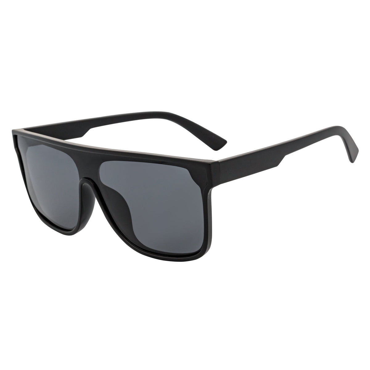 AEON - Square Flat Top Shield Polarized Sunglasses Mono Black Smoke