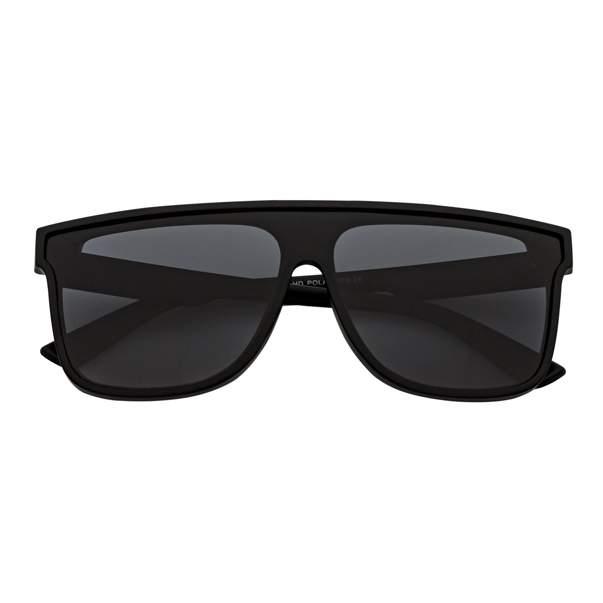 AEON - Square Flat Top Shield Polarized Sunglasses Mono Black Smoke
