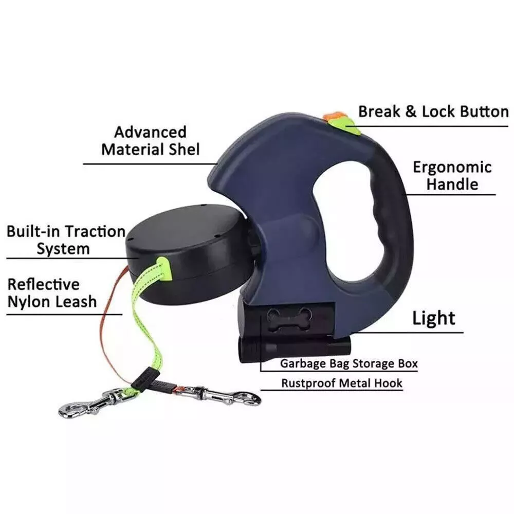 Dual Dog Leash designed for walking two dogs side by side