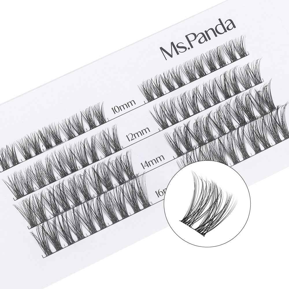 Ms Panda DIY Lash Extension Kit featuring 40 individual lash clusters