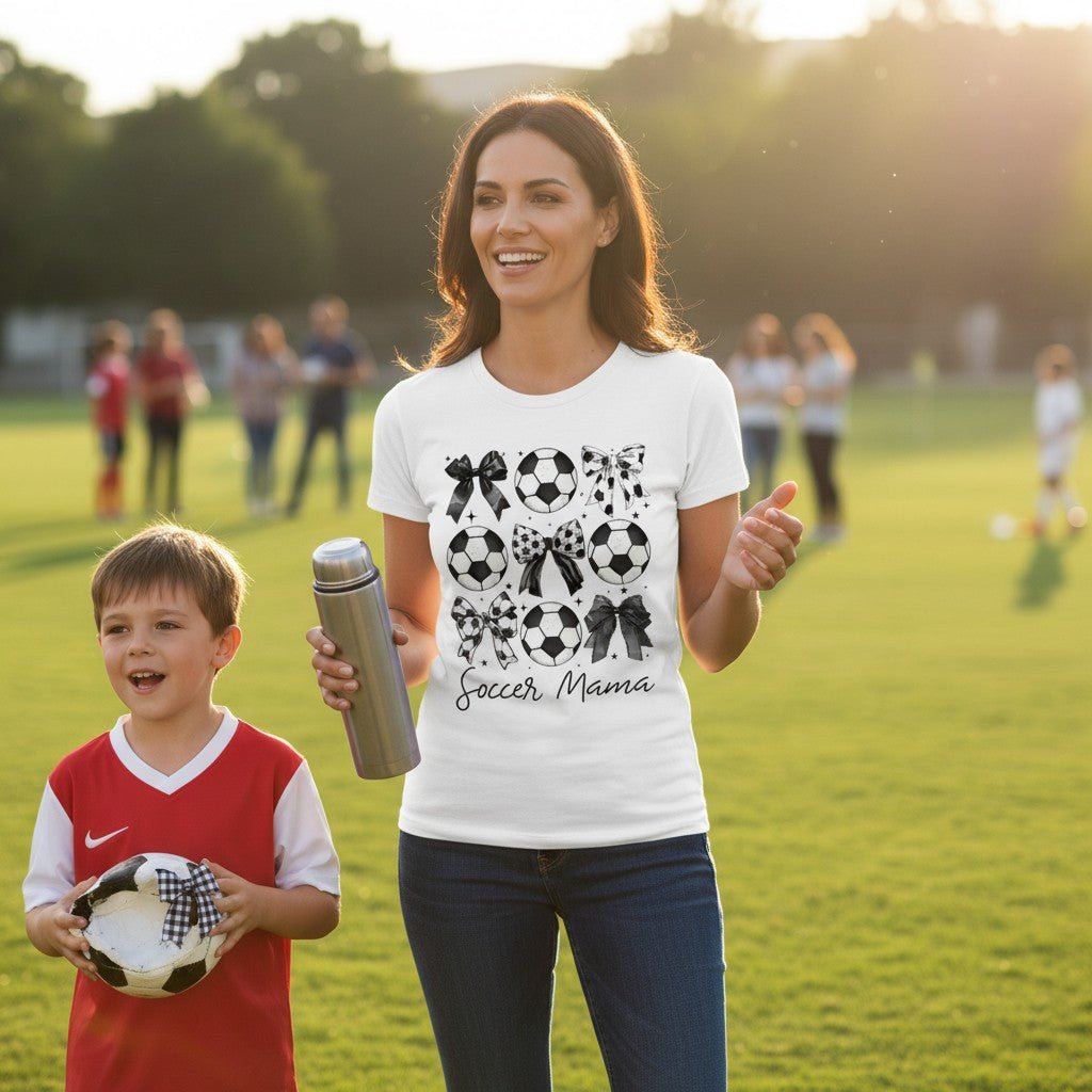 Soccer Mama Graphic T-Shirt 100% Ring Spun Cotton Women&