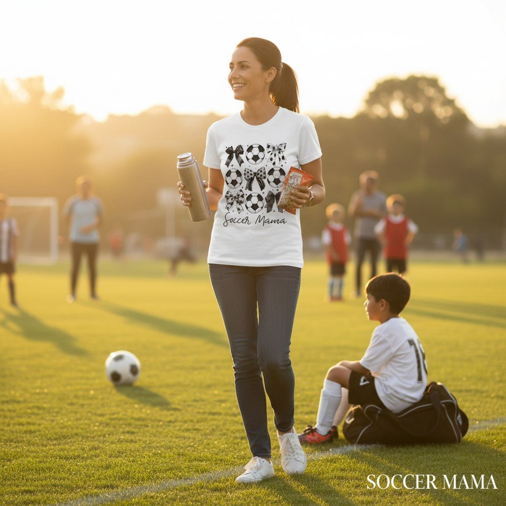 Soccer Mama Graphic T-Shirt 100% Ring Spun Cotton Women&