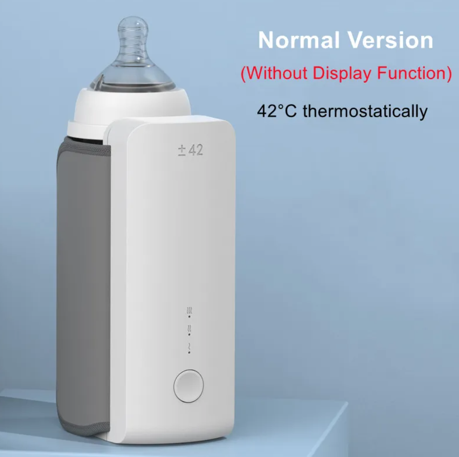 Portable Wireless Baby Bottle Warmer – USB Rechargeable 42°C Milk Warmer