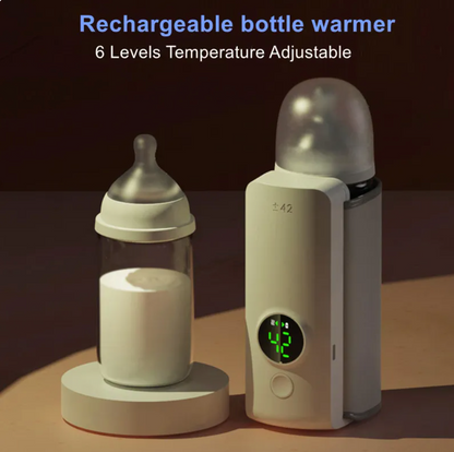 Portable Wireless Baby Bottle Warmer – USB Rechargeable 42°C Milk Warmer