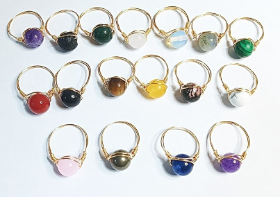 Natural Stone Fidget Spinner Rings for Anxiety Relief