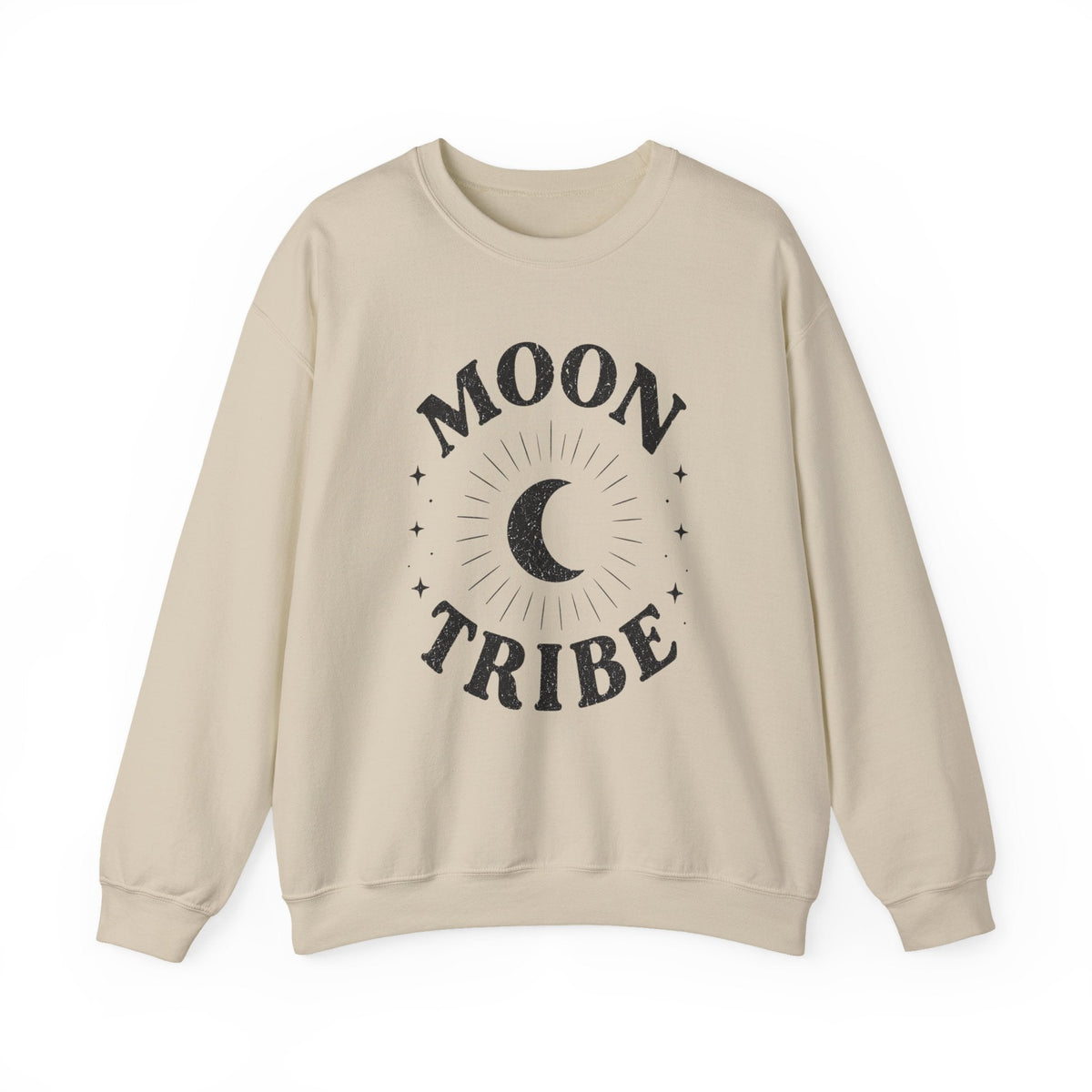 Moon Tribe Crewneck Sweatshirt Gray and Natural Sand