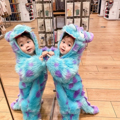 Cute Animal Baby Jumpsuit With Hooded Zipper – Warm Winter Romper
