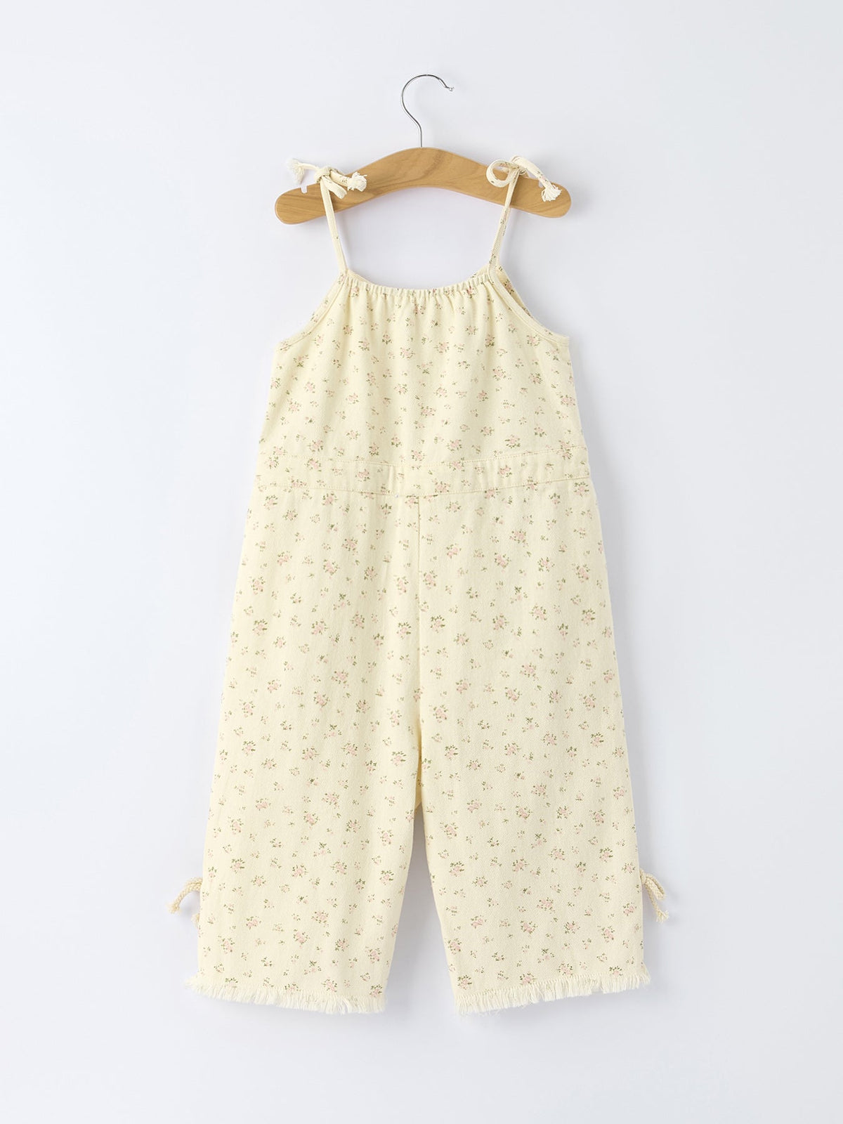 Floral Baby Girl Sleeveless Jumpsuit with Pockets