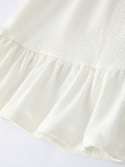 White Top And Daisy-Print Flared Pants Girl&