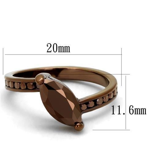 3W1190 IP coffee light brass ring with AAA grade CZ