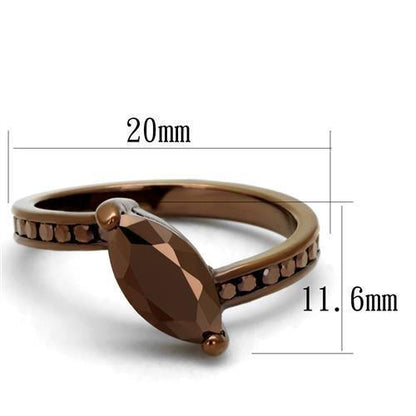 3W1190 IP coffee light brass ring with AAA grade CZ