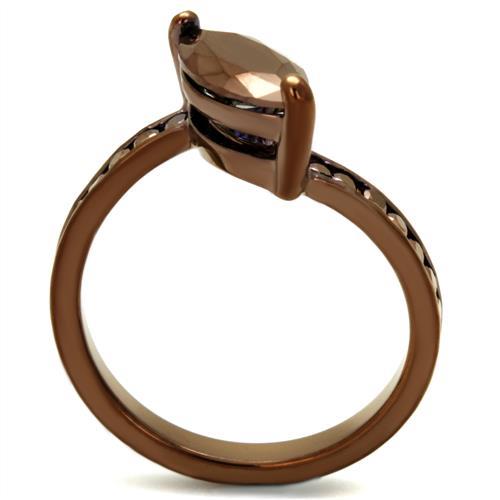 3W1190 IP coffee light brass ring with AAA grade CZ