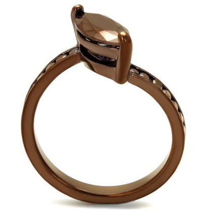 3W1190 IP coffee light brass ring with AAA grade CZ