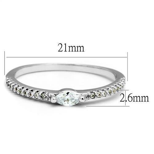 AAA CZ rhodium brass ring for women with clear cubic zirconia stone