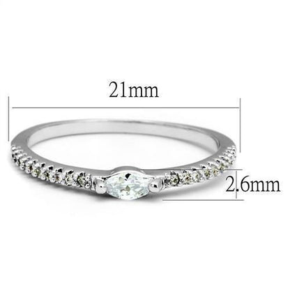 AAA CZ rhodium brass ring for women with clear cubic zirconia stone