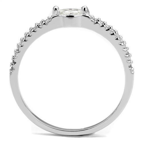 AAA CZ rhodium brass ring for women with clear cubic zirconia stone