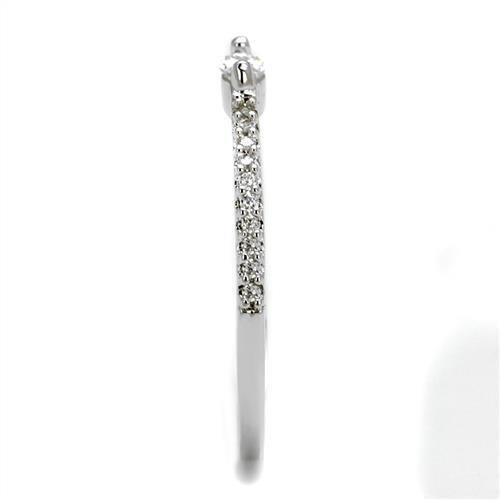 AAA CZ rhodium brass ring for women with clear cubic zirconia stone
