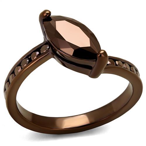 3W1190 IP coffee light brass ring with AAA grade CZ