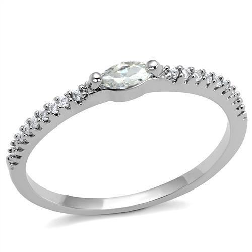 AAA CZ rhodium brass ring for women with clear cubic zirconia stone