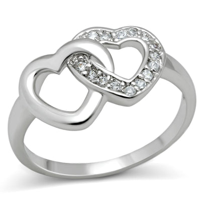 AAA CZ rhodium brass ring for women with clear cubic zirconia stone
