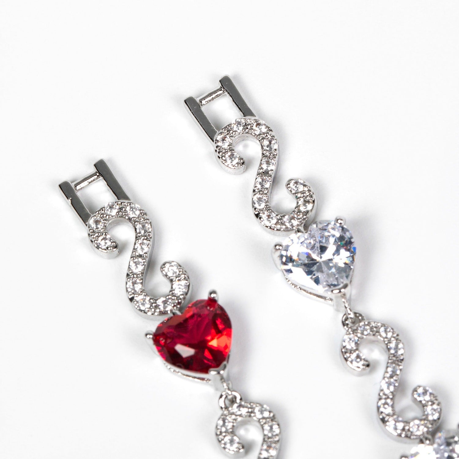 S925 Silver Number-Spliced Heart &amp; Cubic Zirconia Bracelet