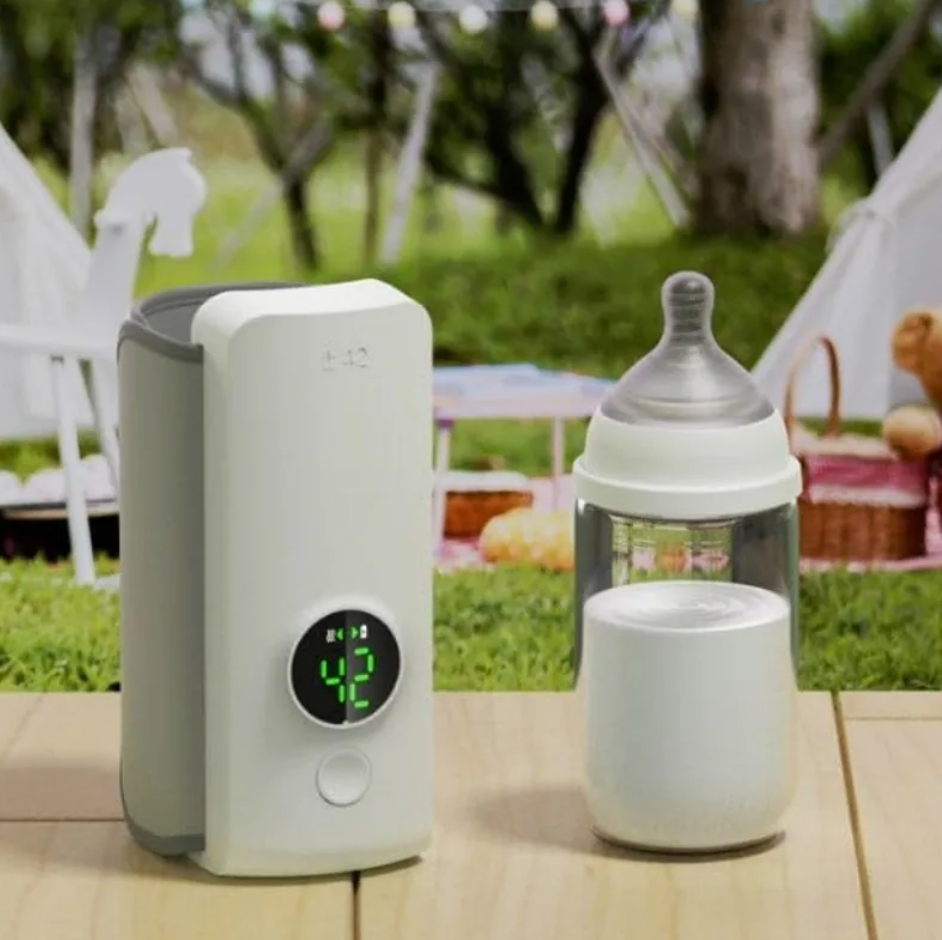 Portable Wireless Baby Bottle Warmer – USB Rechargeable 42°C Milk Warmer