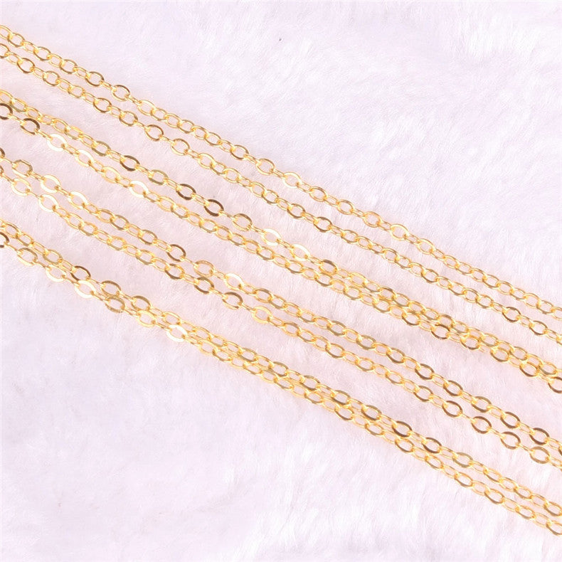 White K Plated Necklace with KC Gold Chain and Wax Rope
