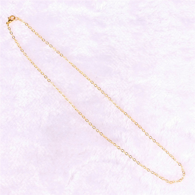 White K Plated Necklace with KC Gold Chain and Wax Rope