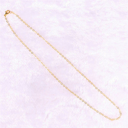 White K Plated Necklace with KC Gold Chain and Wax Rope