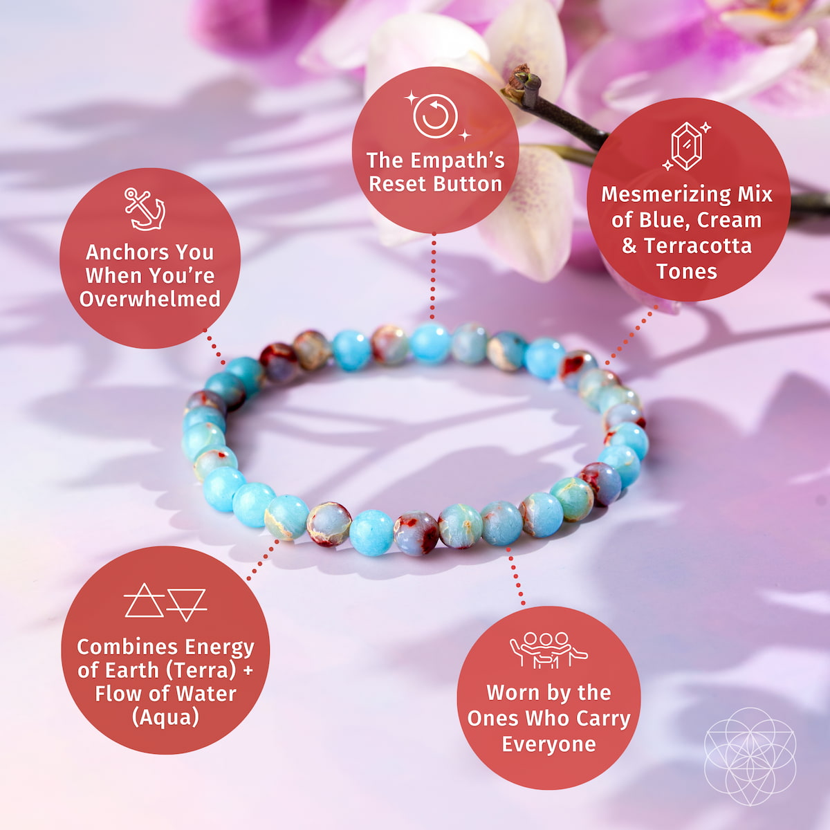 Natural Aqua Terra Jasper Bracelet styled with elegant everyday jewelry