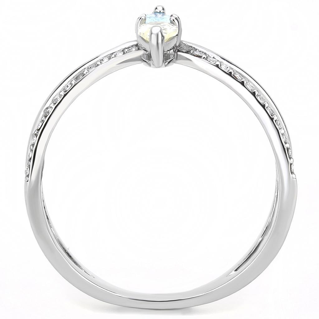 DA271 high polished stainless steel ring with multicolor AAA grade CZ