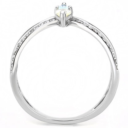 DA271 high polished stainless steel ring with multicolor AAA grade CZ
