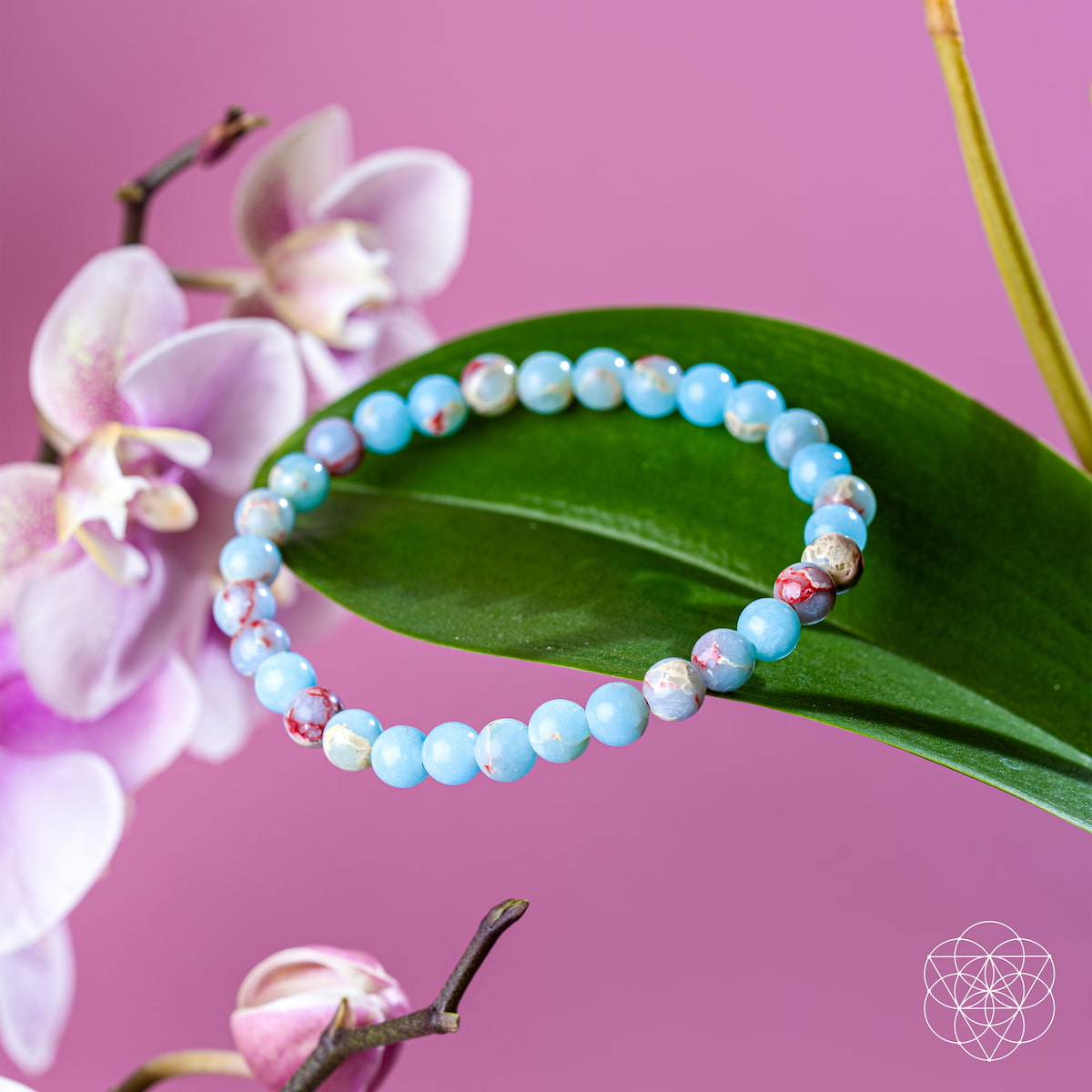 Aqua Terra Jasper Bracelet close-up showing earthy and watery color details