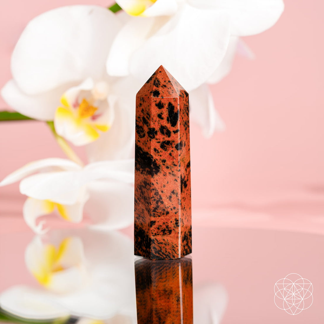 Mahogany Obsidian Point natural volcanic glass stone