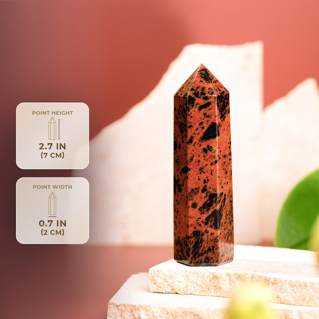 Mahogany Obsidian Point with reddish brown natural markings