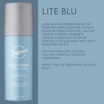 Designer Fragrances Lite Blu Body Spray For Men 150ml