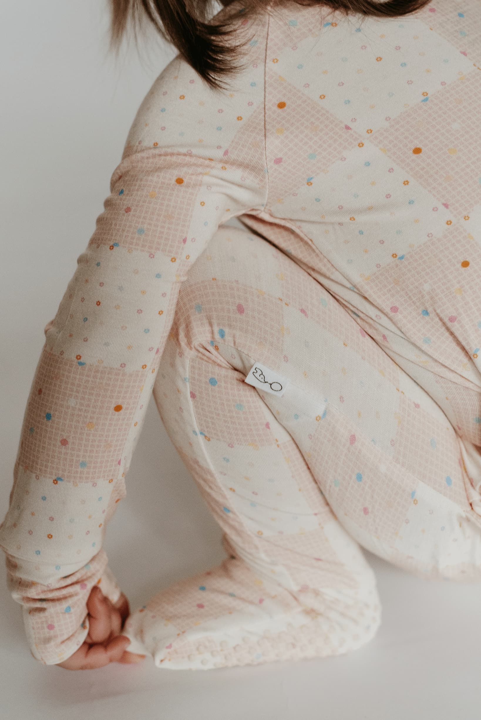 Peek-a-Boo Baby Sleeper Blush Sprinkle / Checkered