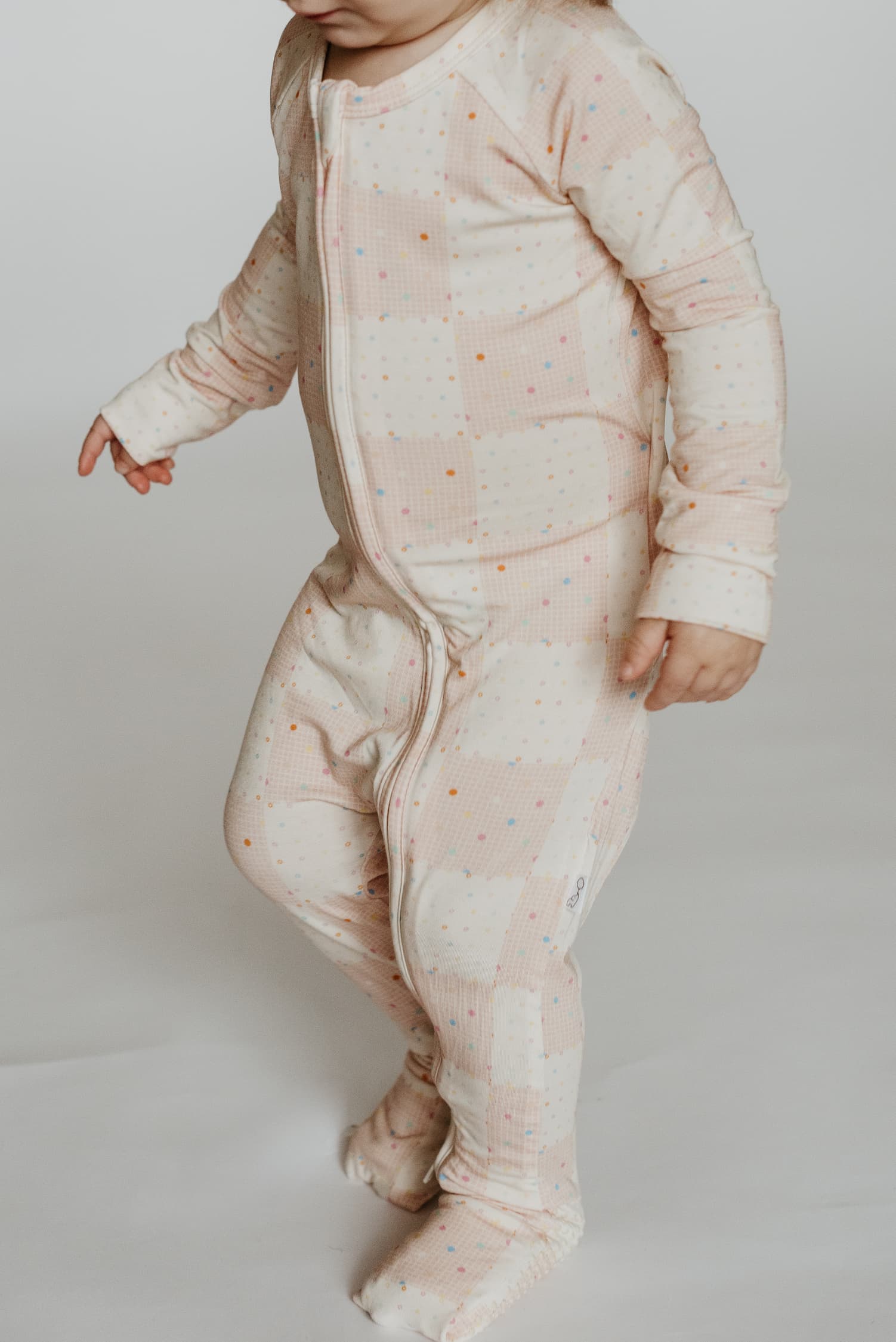 Peek-a-Boo Baby Sleeper Blush Sprinkle / Checkered