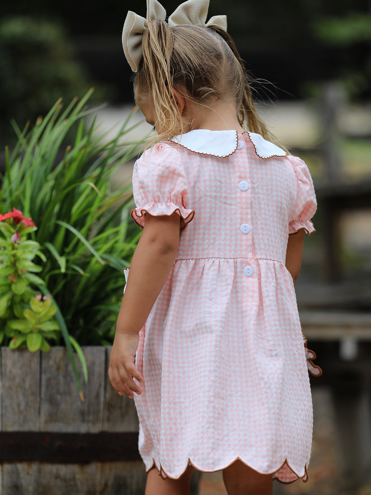 Christmas Girls Gingerbread Peter Pan Collar Dress