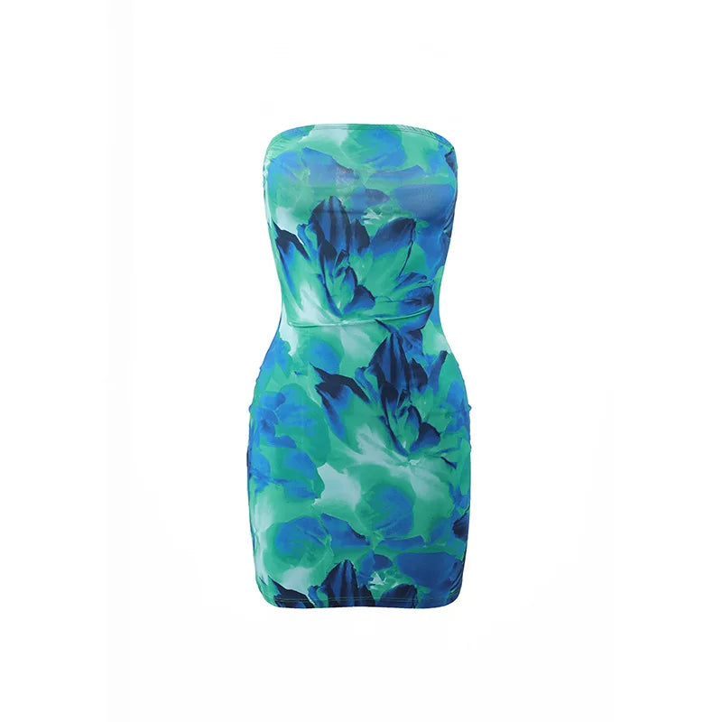 Foreign Style Flower Printed Mini Skirt Women&