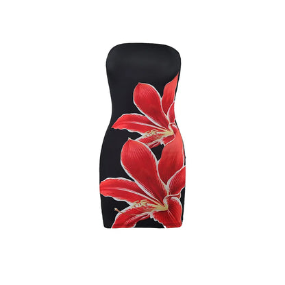 Foreign Style Flower Printed Mini Skirt Women&