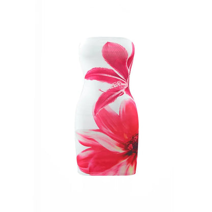 Foreign Style Flower Printed Mini Skirt Women&